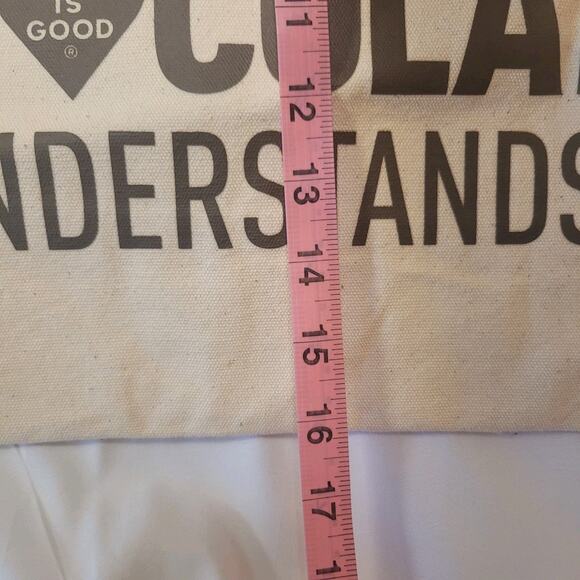 Life is Good Bag Cream Canvas Simplicity Tote Chocolate Understands NWT New - Picture 6 of 11